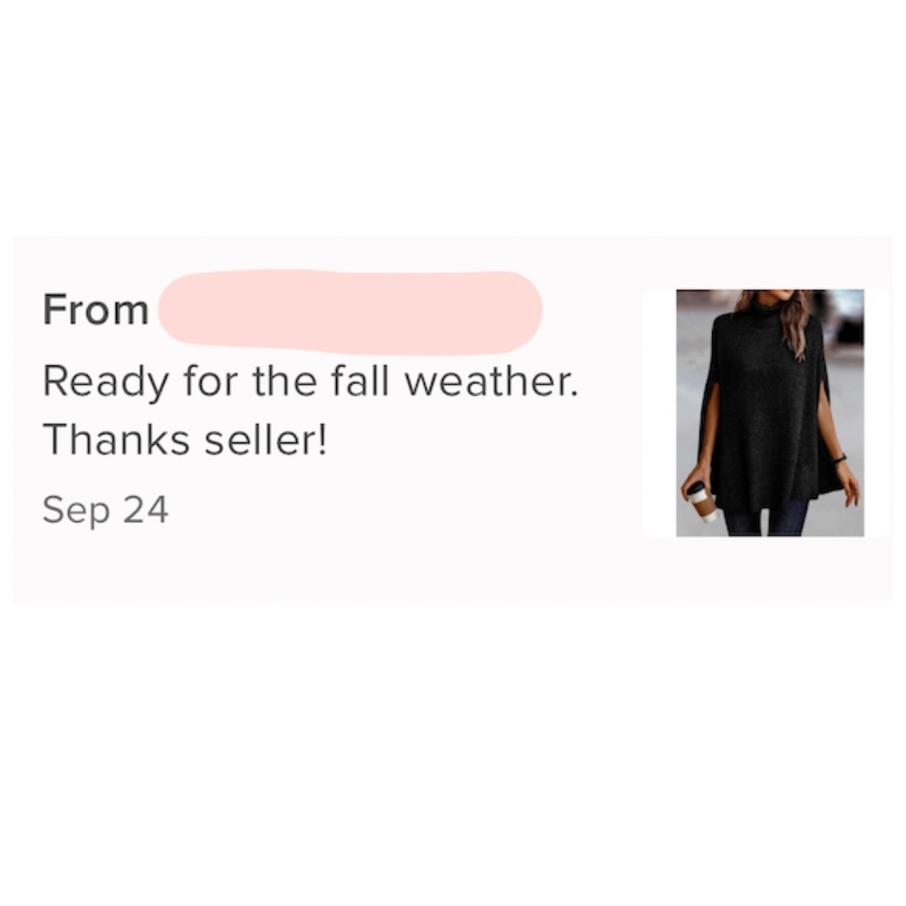 Black Knit Turtleneck Poncho Cloak Sleeveless Sweater - Picture 15 of 15